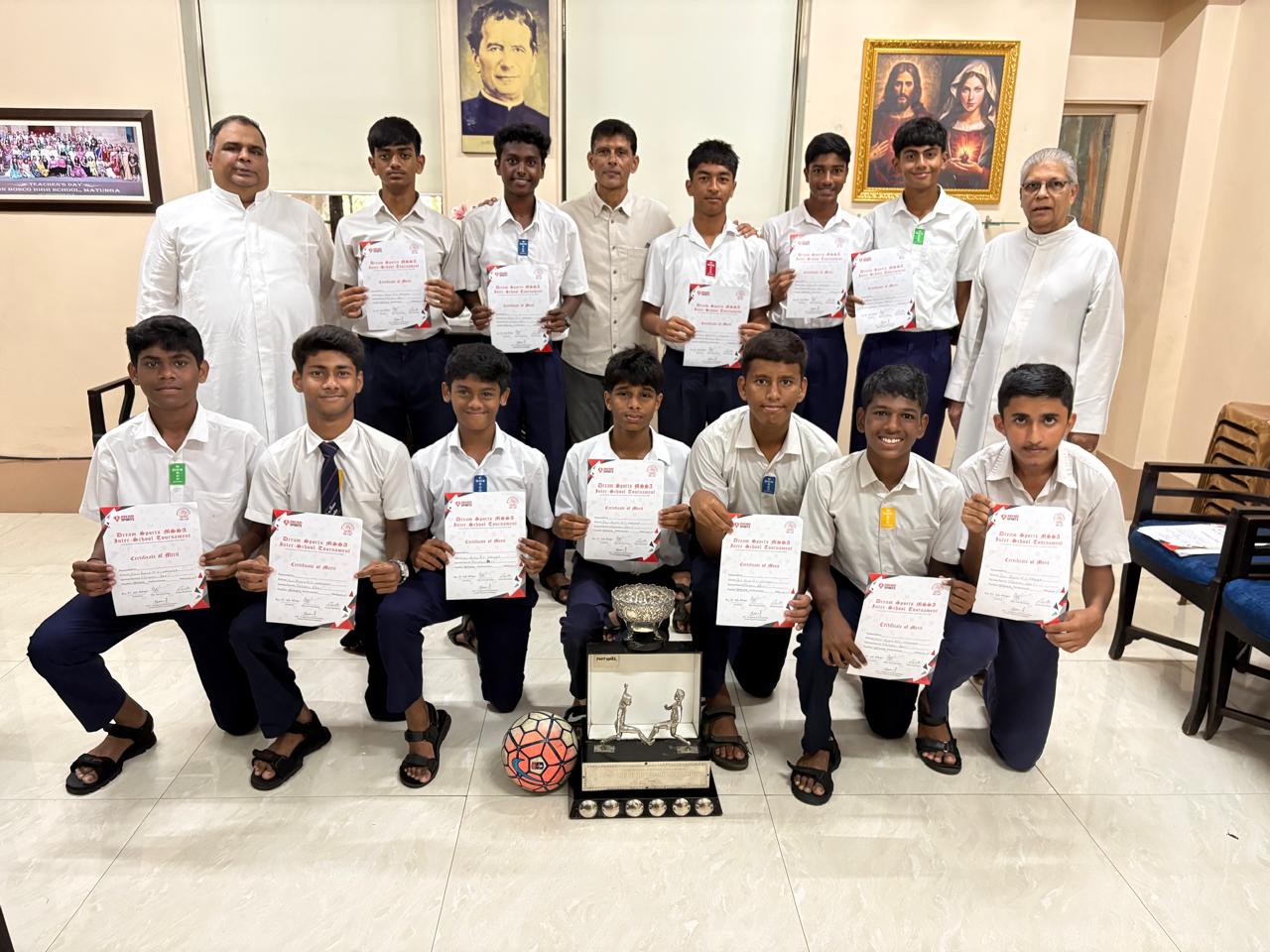 Under-16 (Div-I) Football Team Crowned Champions of the Prestigious MSSA Jhaveri Cup.